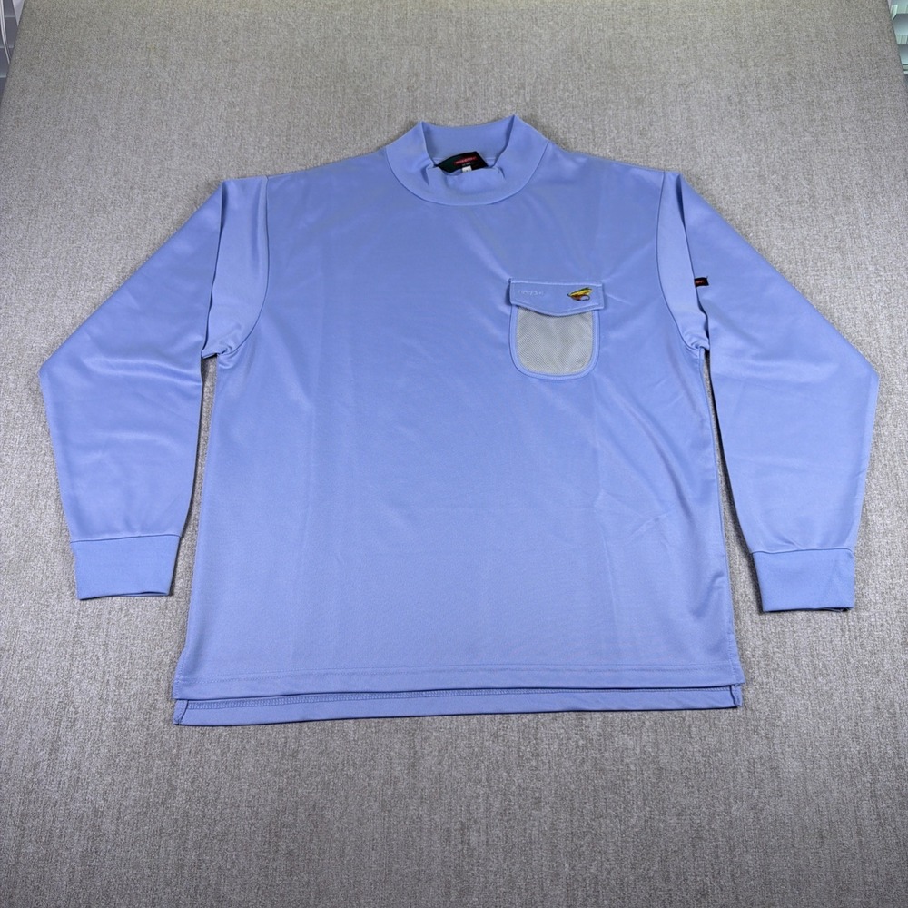 Redington Fishing Shirt Men Large Blue UPF 30+ Long Sleeve Performance Mock Neck